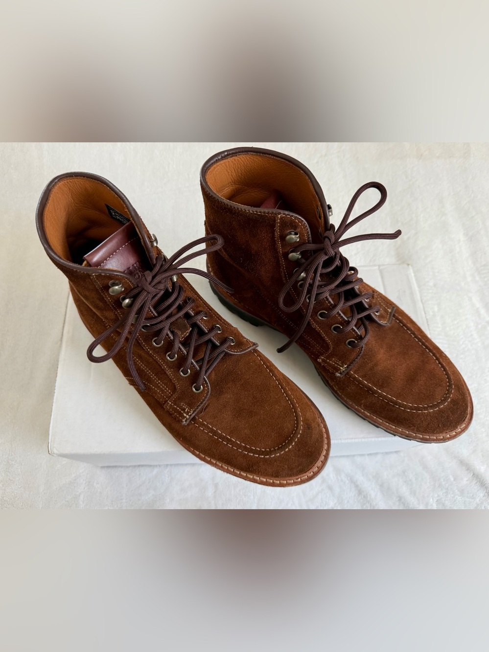 Allen Edmonds Brown Suede Moc-Toe Chukka Boots
